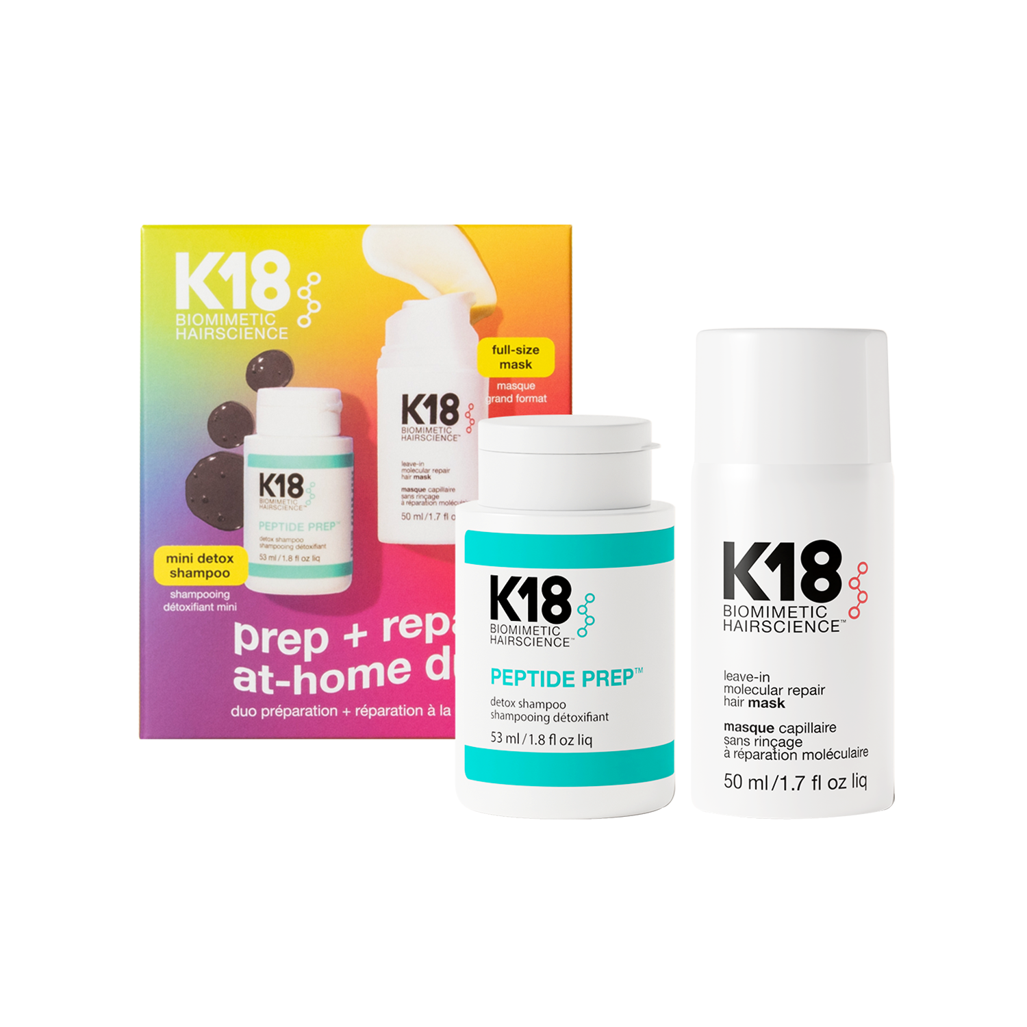 SET PREP + REPAIR AT HOME DUO (DÚO MASCARILLA CAPILAR Y SHAMPOO DESINTOXICANTE)